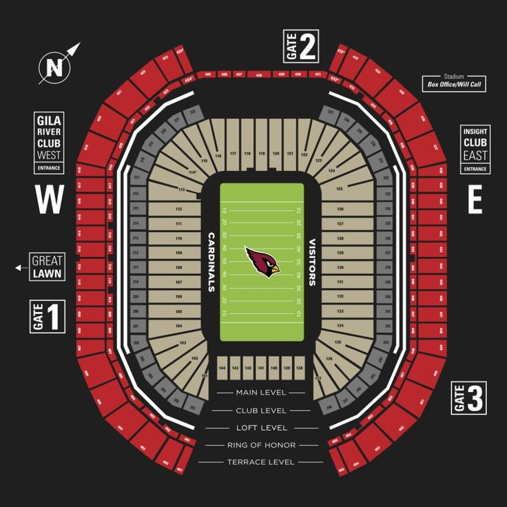 Arizona Cardinals Seating Chart In 2020 University Of Phoenix Stadium
