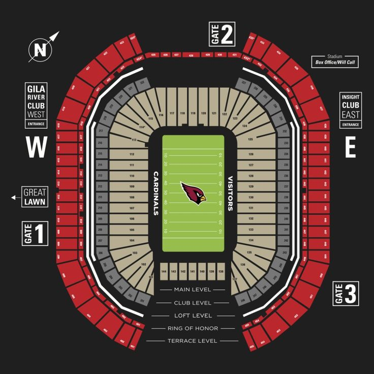 Arizona Cardinals Seating Chart In 2020 University Of Phoenix Stadium 