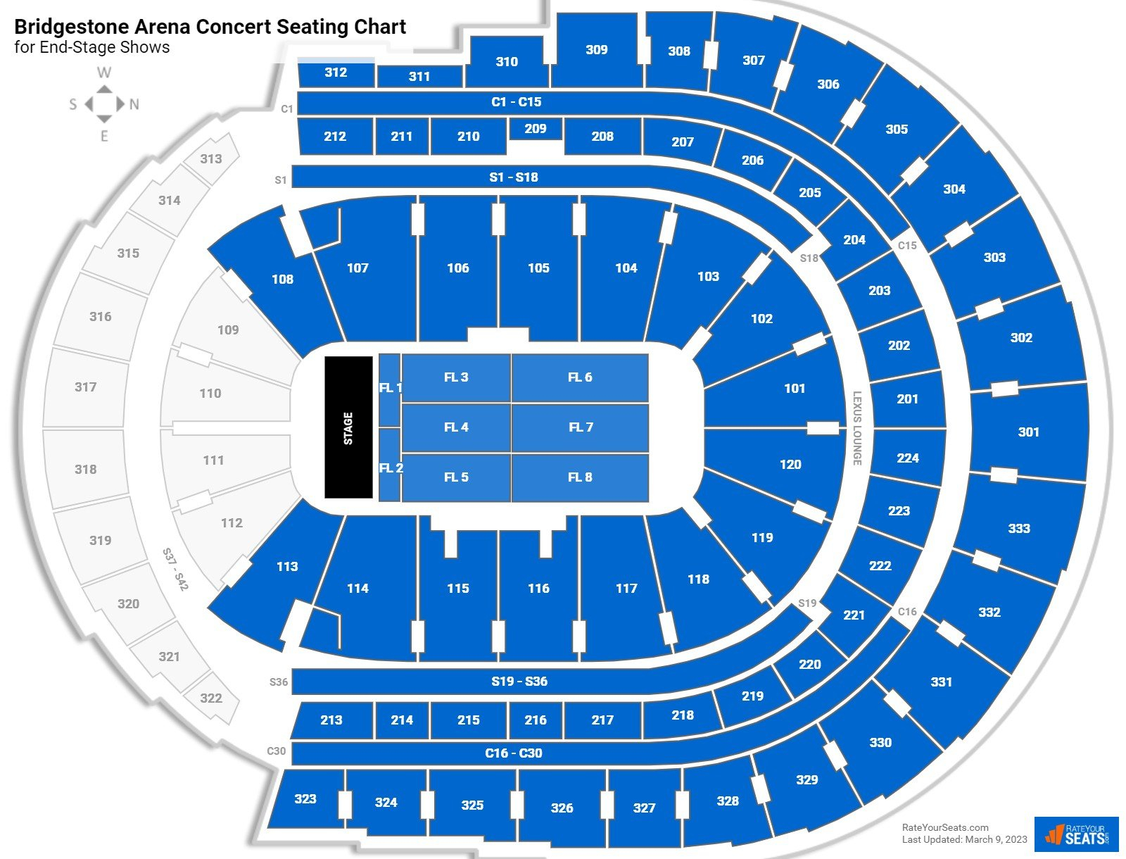 Bridgestone Arena Seating Charts RateYourSeats