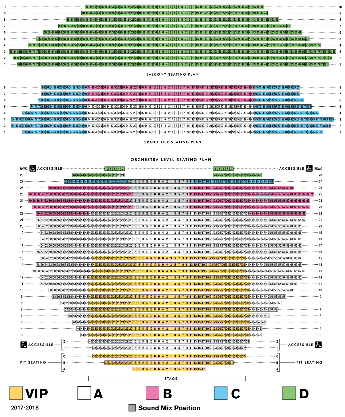 Broadway Seating Chart ASU Gammage