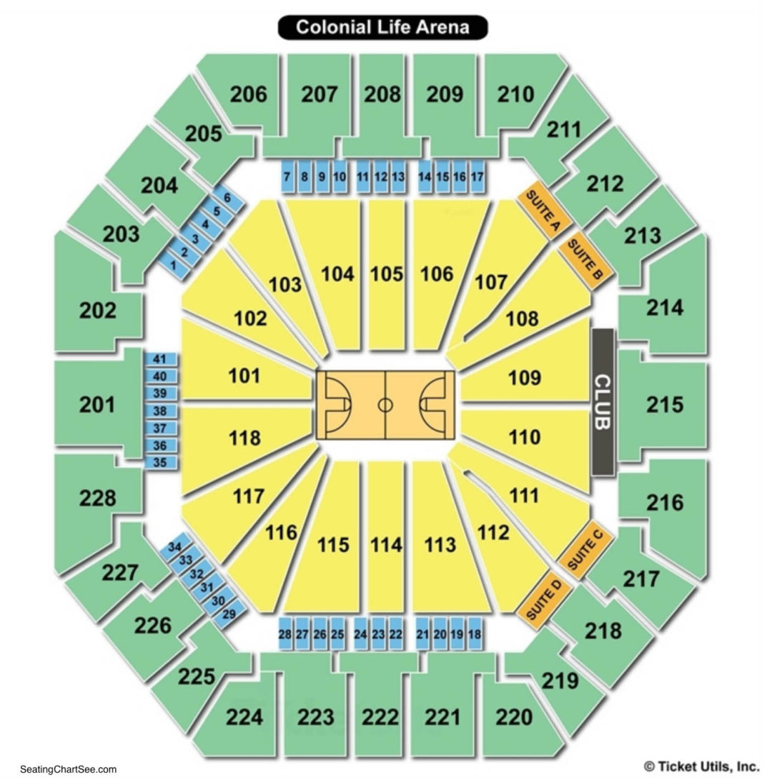 Colonial Life Arena Seating Chart Seating Charts Tickets