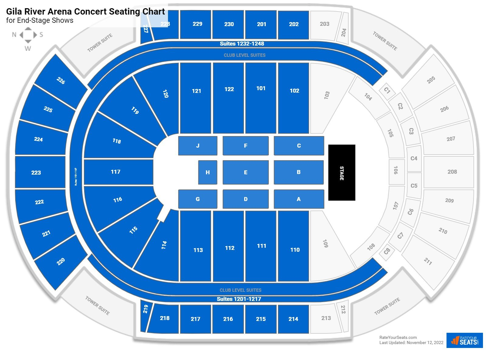 Gila River Arena Seating Charts For Concerts RateYourSeats