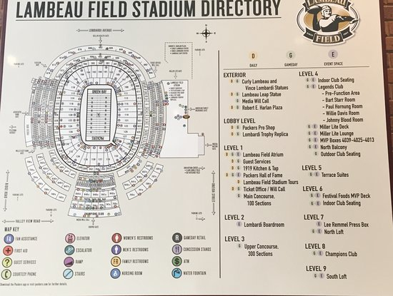 Green Bay Packers Stadium Map