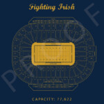 Notre Dame Notre Dame Stadium Seating Chart Fighting Irish Etsy
