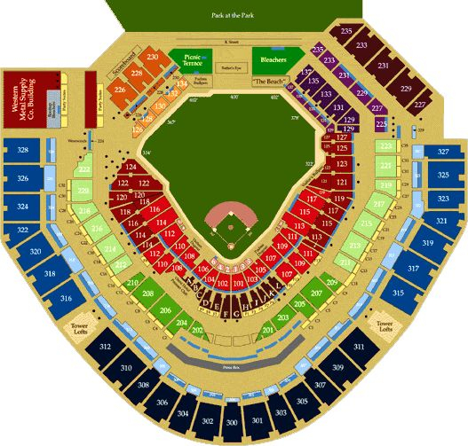 Petco Park Seating Chart Padres Seating Map Game Tickets Petco 