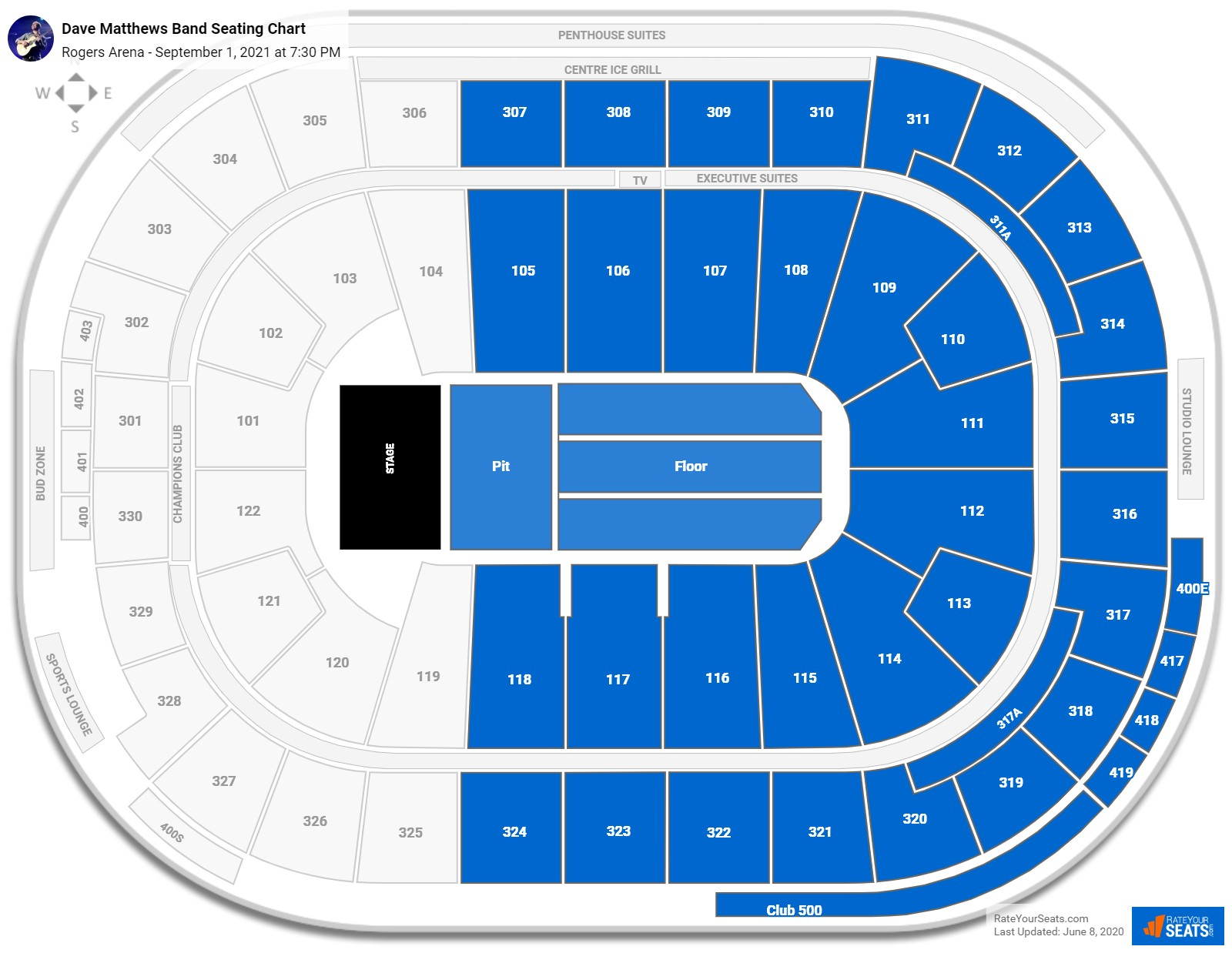 Rogers Arena Seating Charts For Concerts RateYourSeats