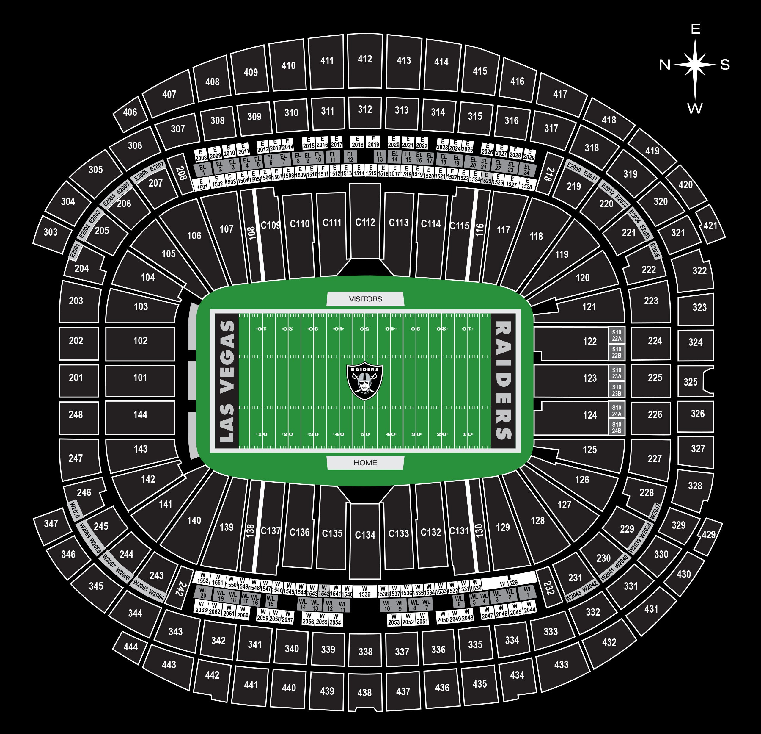 Seating Charts Allegiant Stadium